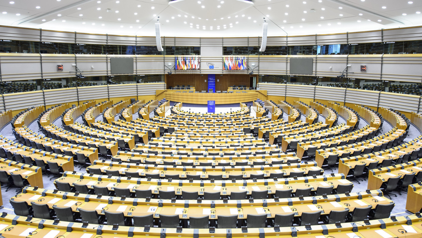 EU Hauptsitz in Brüssel, leerer Saal