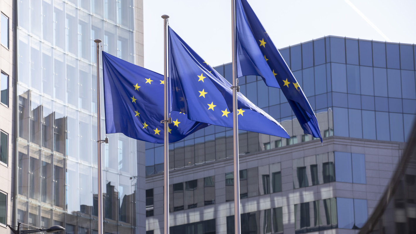 European flags in the European Quarter in Brussels