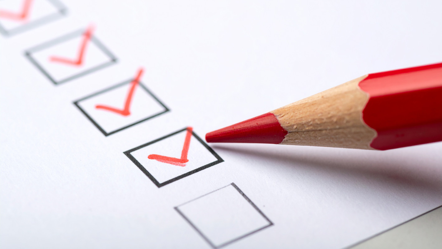 Checkliste mit Bleistift