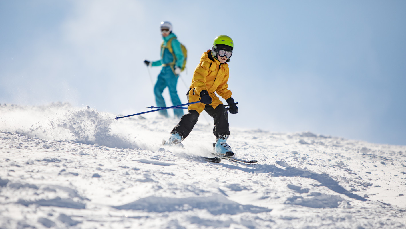 Family on a skiing vacation