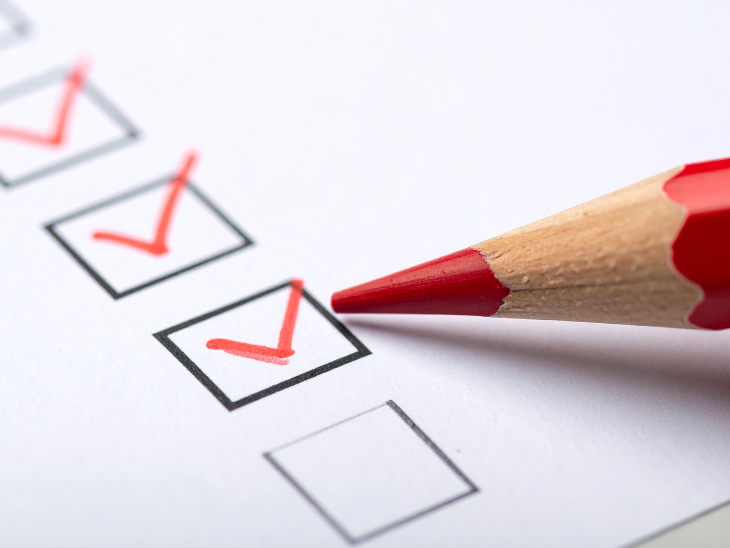 Checkliste mit Bleistift